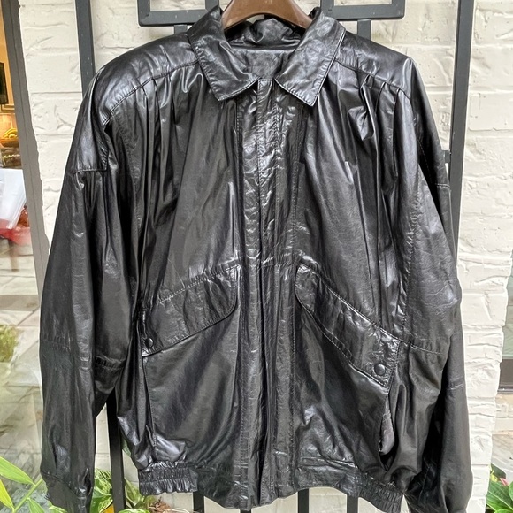 Black Kidskin Goat Leather Bomber Jacket XL - Picture 11 of 11